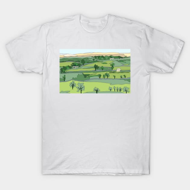 Swaledale, Yorkshire Dales National Park - digital art T-Shirt by JennyCathcart